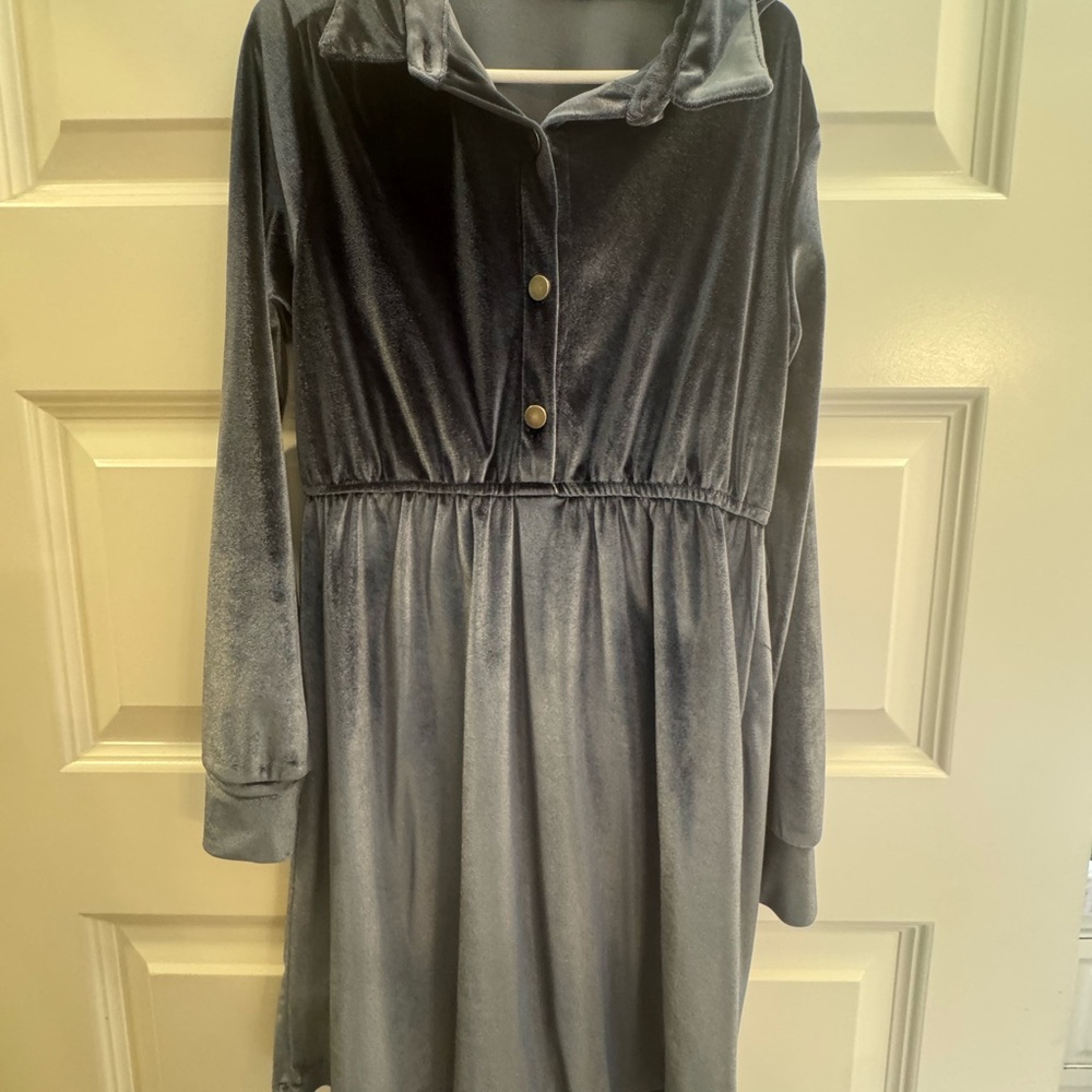 Hayden Velvet blue Kids Dress